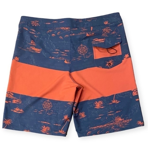 Salty Crew Topwater Boardshort Boardshorts Blue Pink Fishing Swim Surf Size 38 - Picture 2 of 11